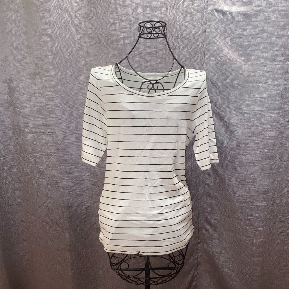 Caslon Mid Sleeves Striped T